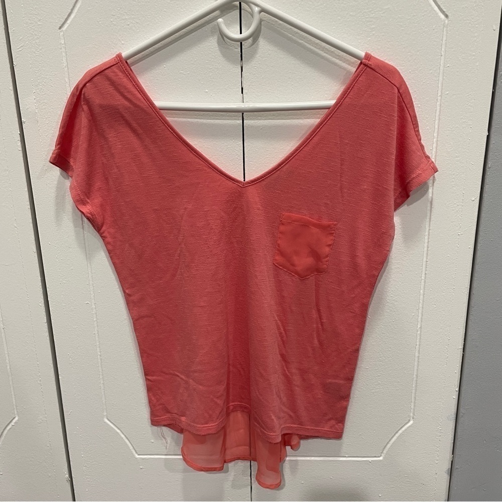 Mudd Pink Mesh Short Sleeve Shirt